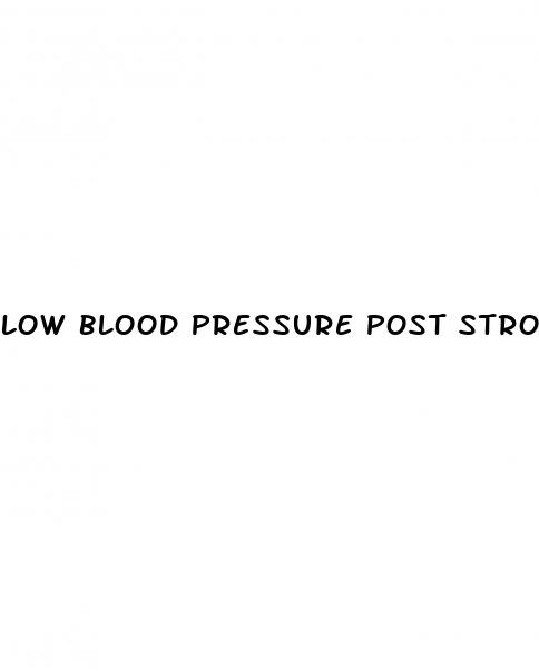 low blood pressure post stroke