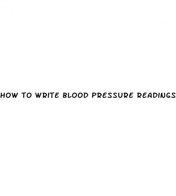 how to write blood pressure readings