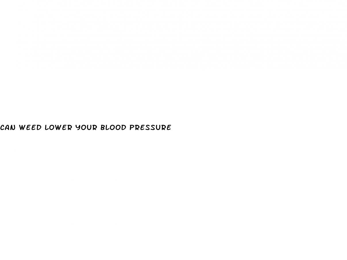 can weed lower your blood pressure