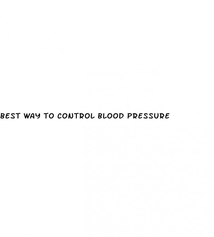 best way to control blood pressure