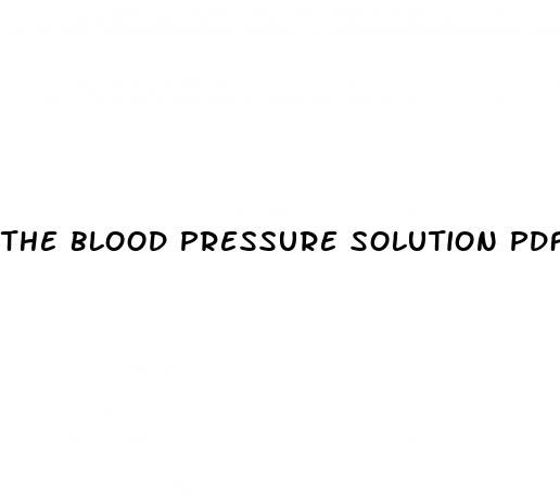 the blood pressure solution pdf