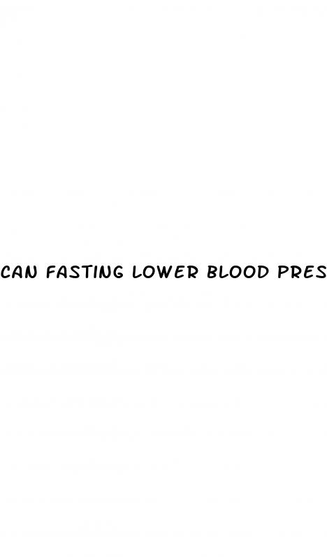 can fasting lower blood pressure