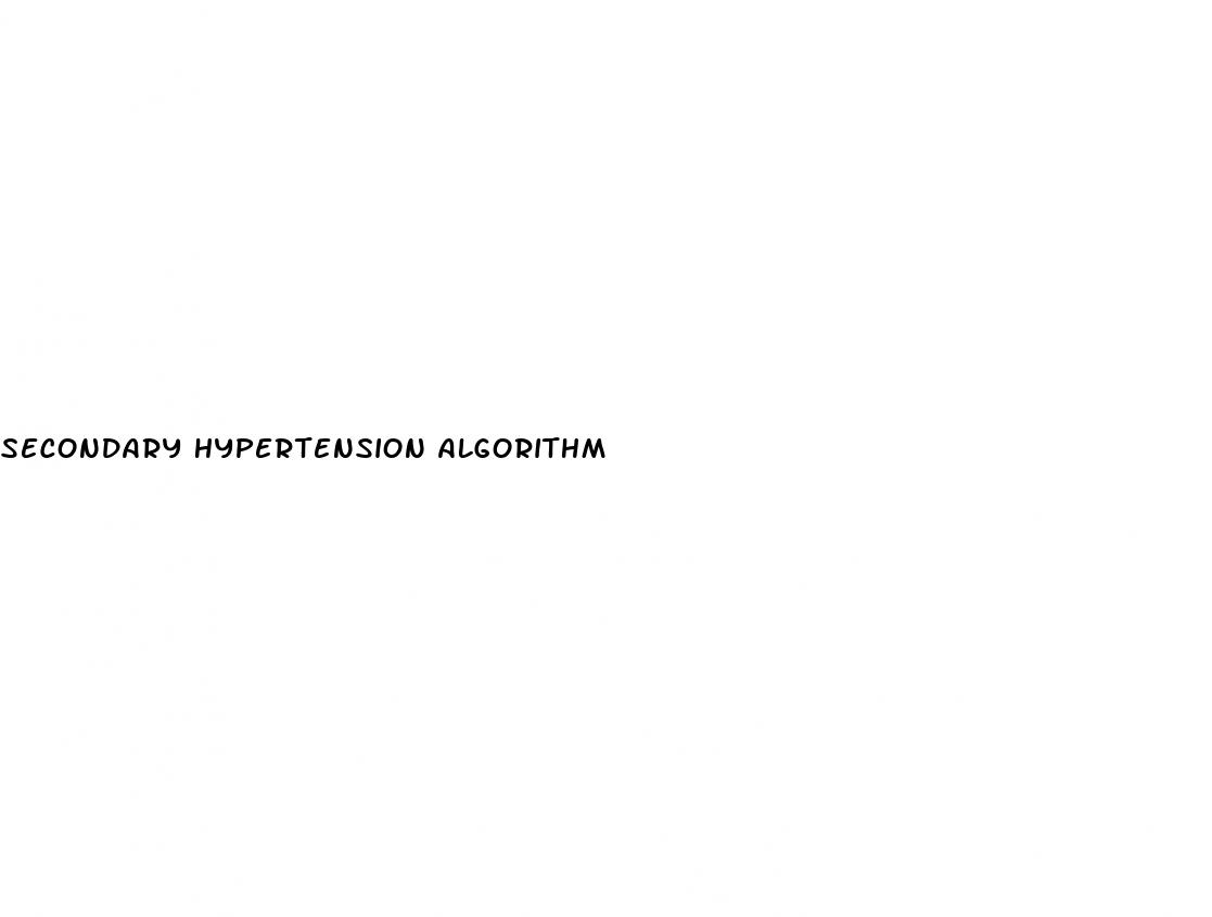 secondary hypertension algorithm