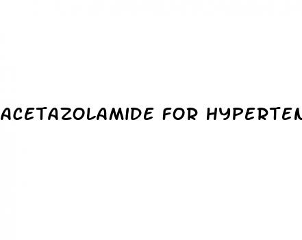 acetazolamide for hypertension