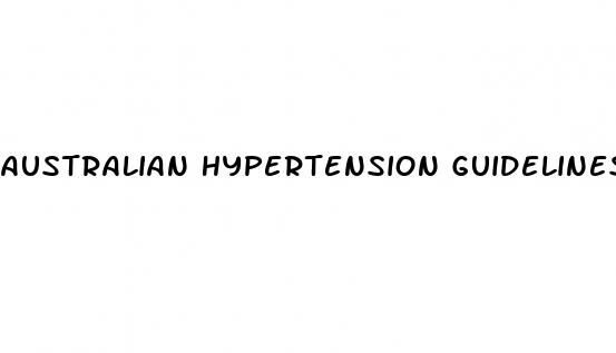 australian hypertension guidelines