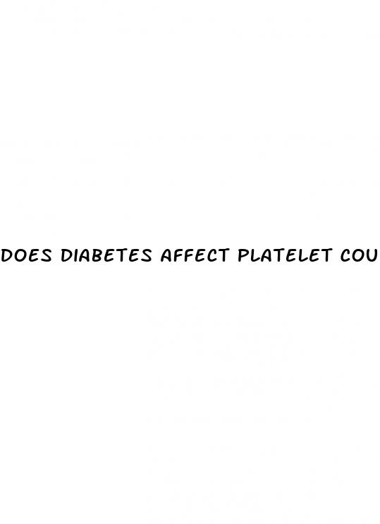 does diabetes affect platelet count