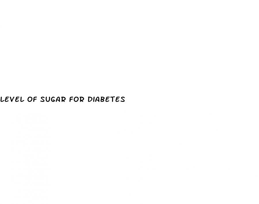 level of sugar for diabetes