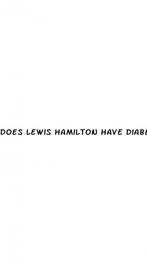 does lewis hamilton have diabetes