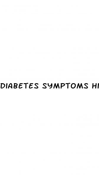diabetes symptoms high blood sugar