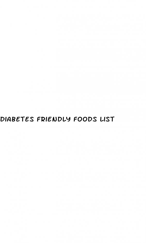 diabetes friendly foods list