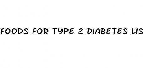 foods for type 2 diabetes list