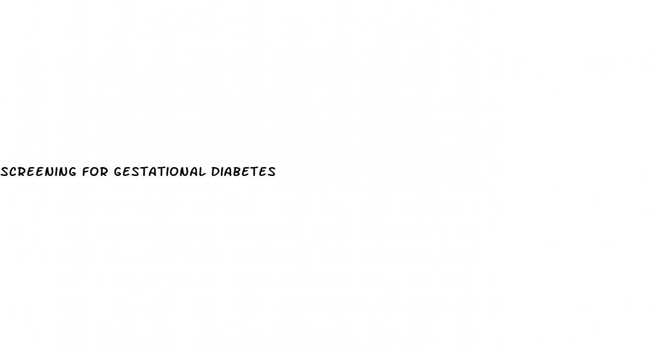screening for gestational diabetes
