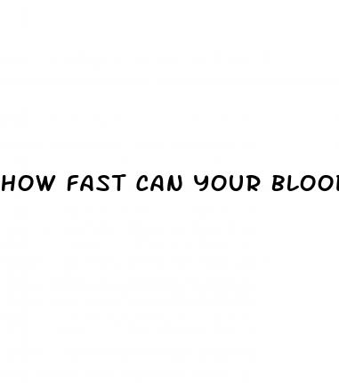how fast can your blood sugar change