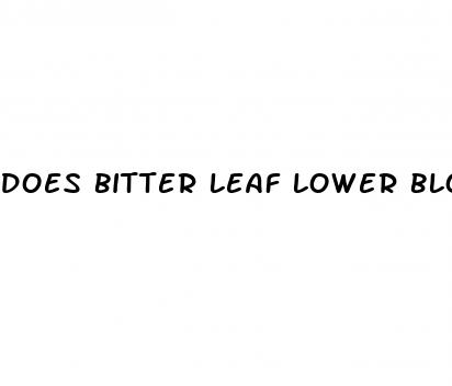 does bitter leaf lower blood sugar