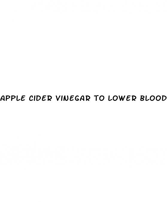 apple cider vinegar to lower blood sugar