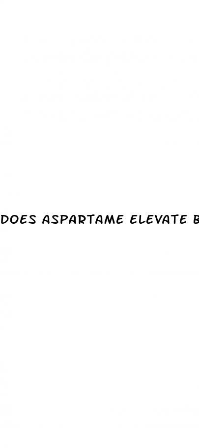 does aspartame elevate blood sugar