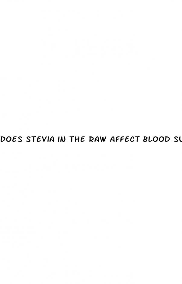 does stevia in the raw affect blood sugar