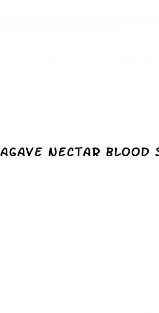 agave nectar blood sugar