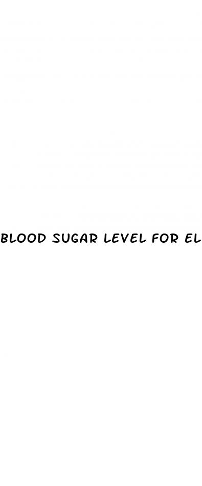blood sugar level for elderly