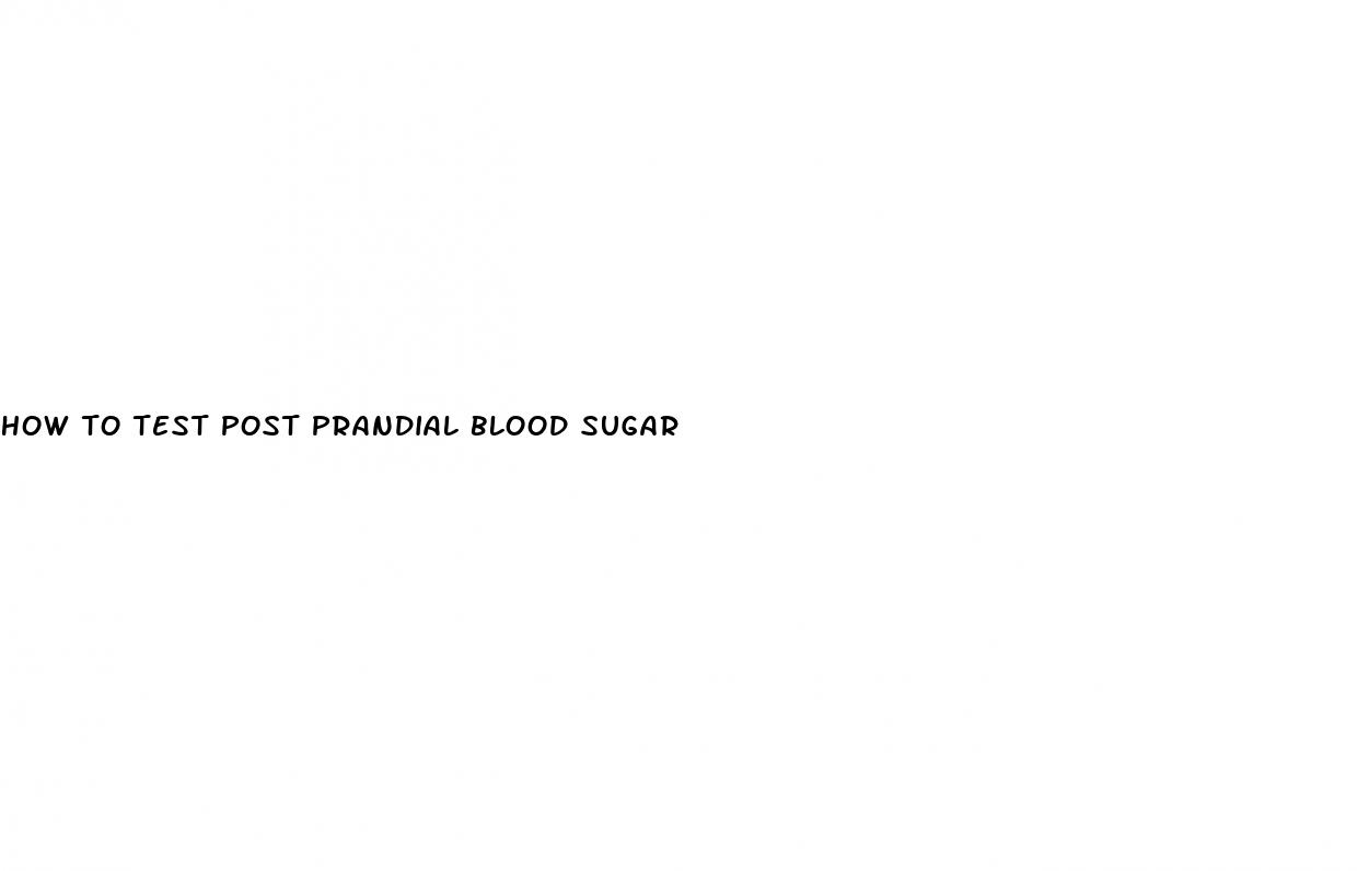 how to test post prandial blood sugar