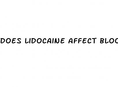 does lidocaine affect blood sugar