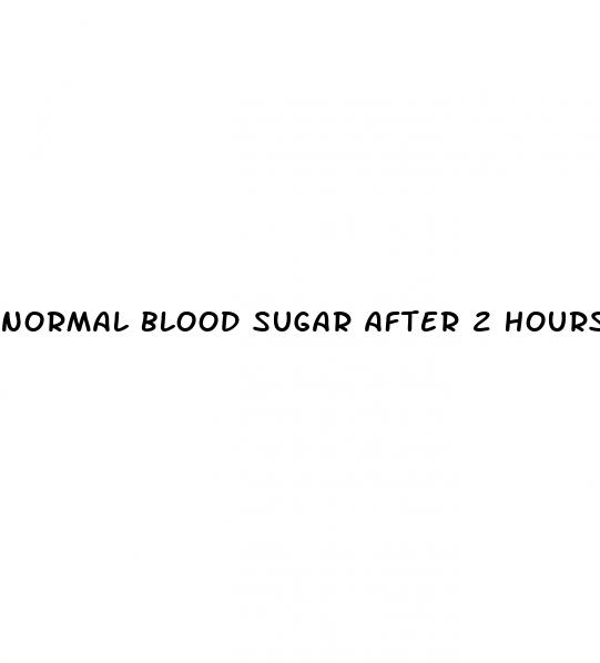 normal blood sugar after 2 hours of eating