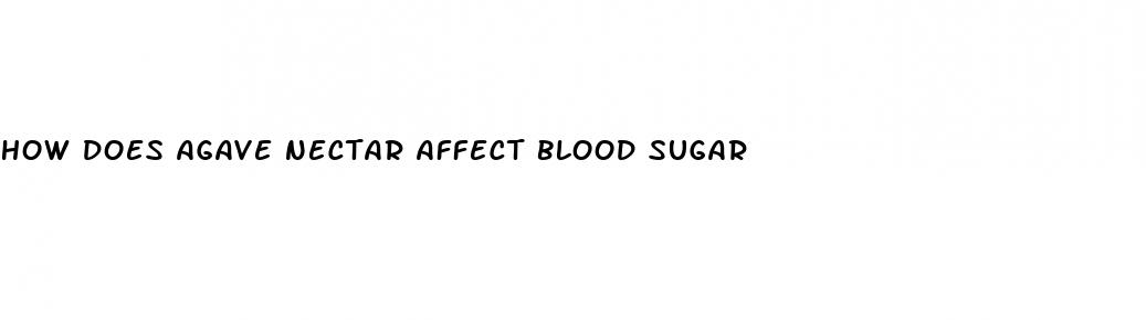 how does agave nectar affect blood sugar