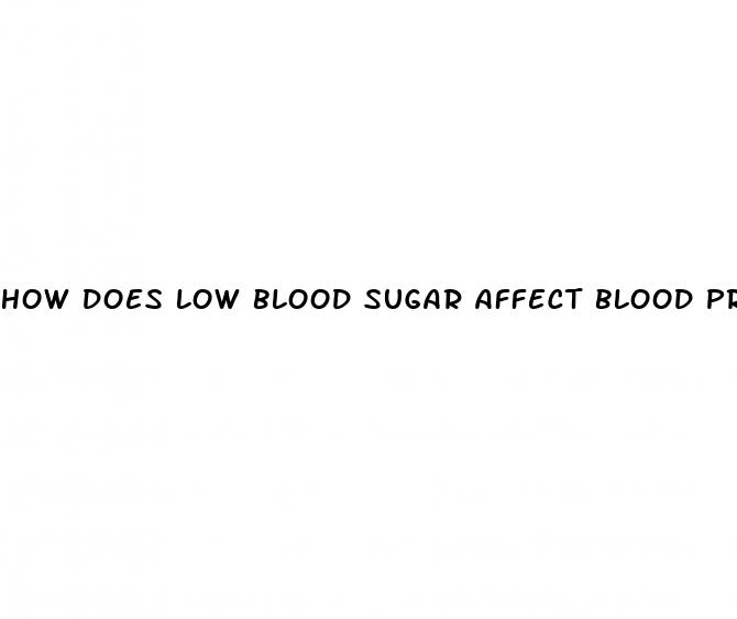 how does low blood sugar affect blood pressure