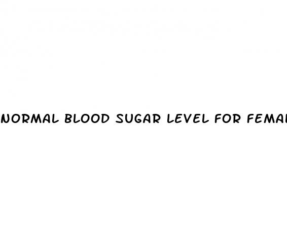 normal blood sugar level for female