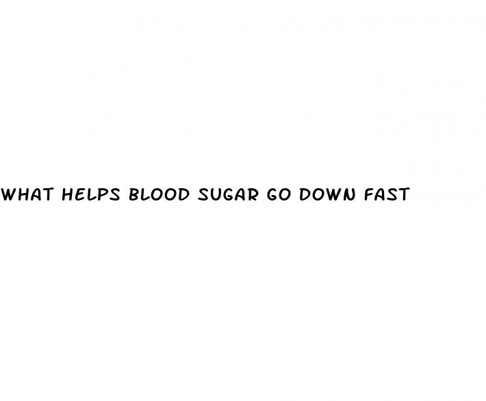 what helps blood sugar go down fast