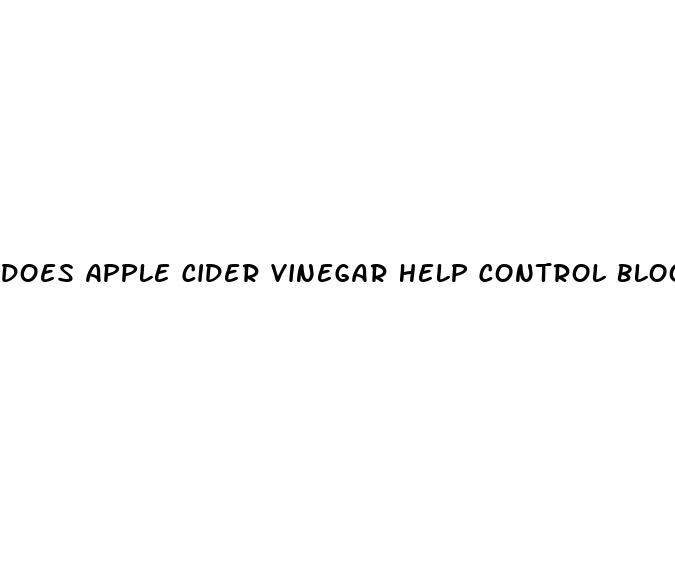 does apple cider vinegar help control blood sugar
