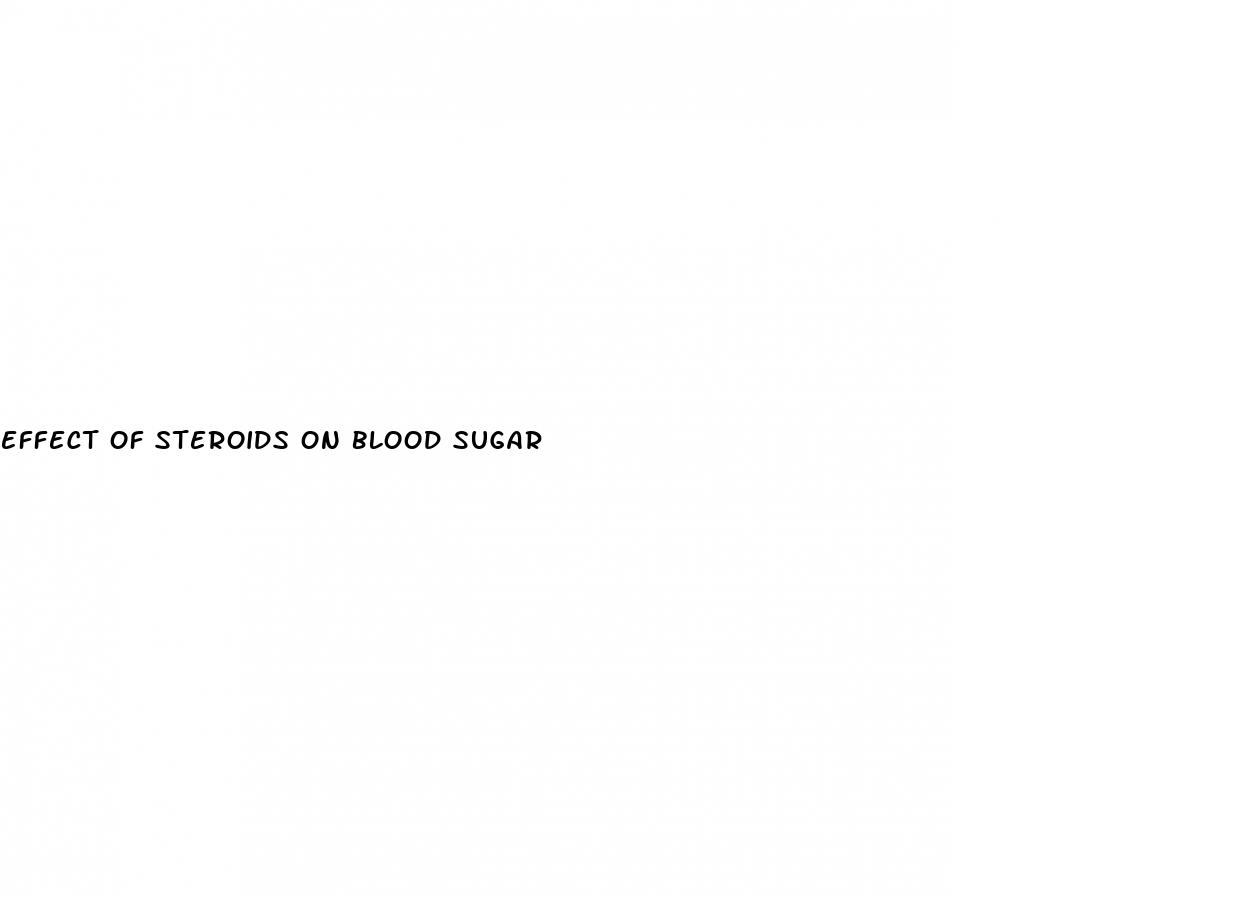 effect of steroids on blood sugar