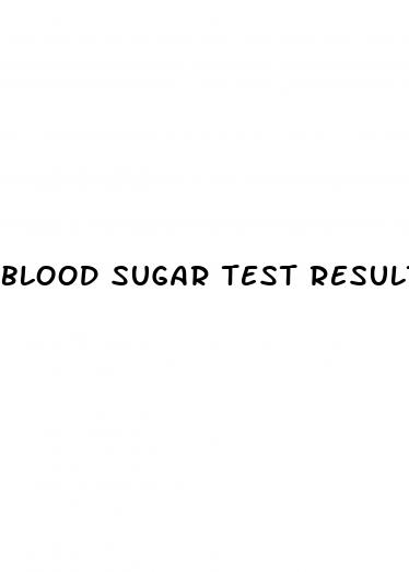 blood sugar test results