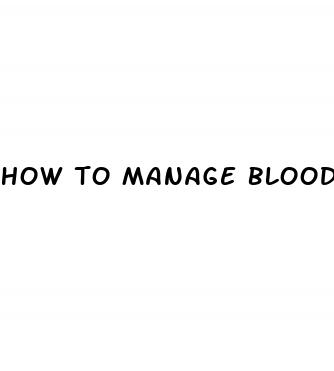 how to manage blood sugar with diet
