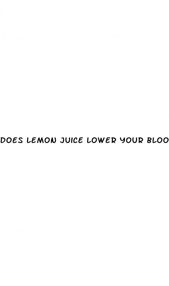does lemon juice lower your blood sugar