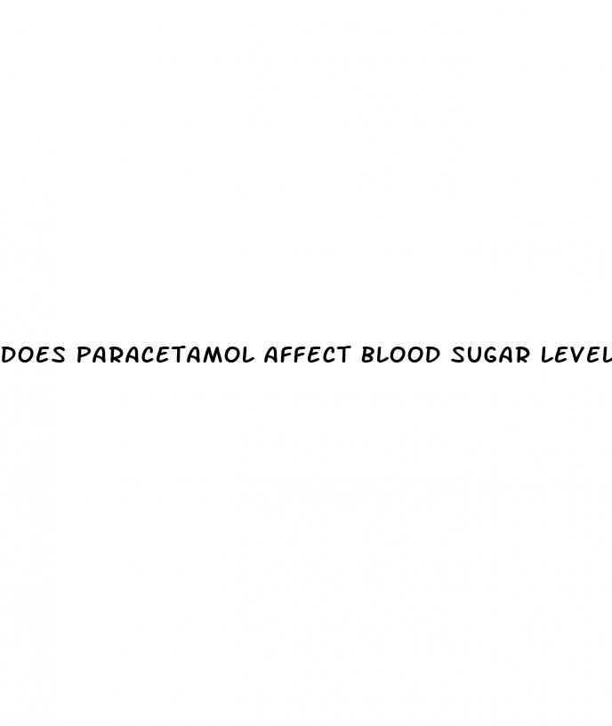 does paracetamol affect blood sugar levels