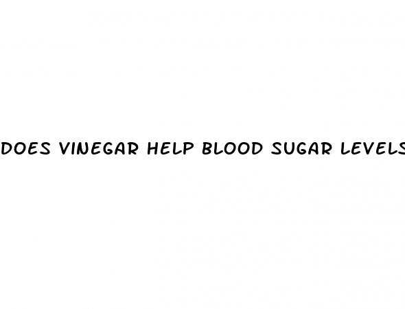 does vinegar help blood sugar levels