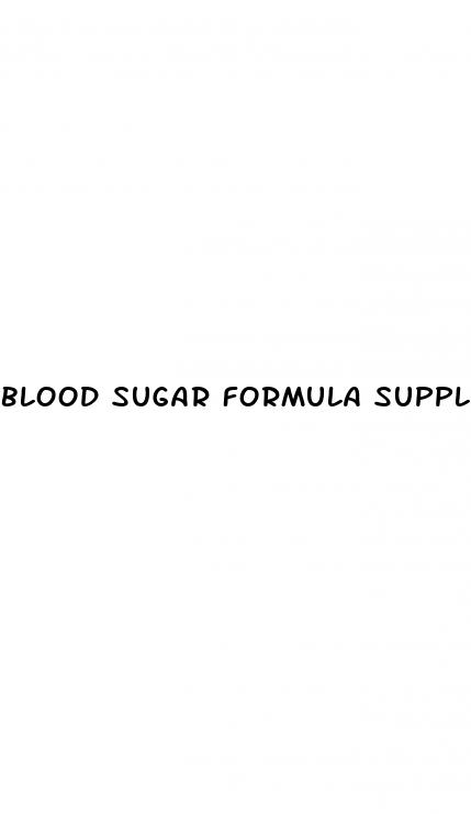 blood sugar formula supplement