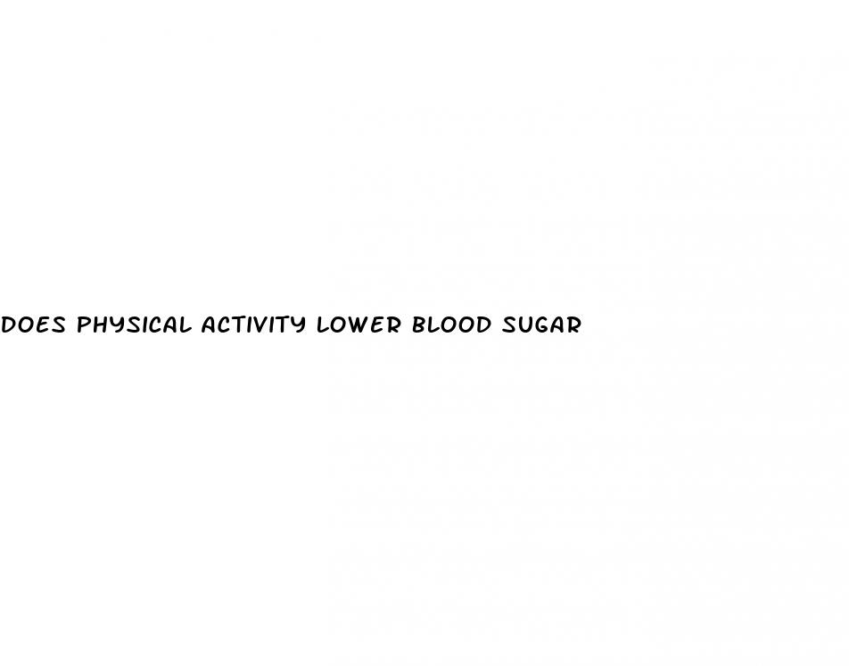 does physical activity lower blood sugar