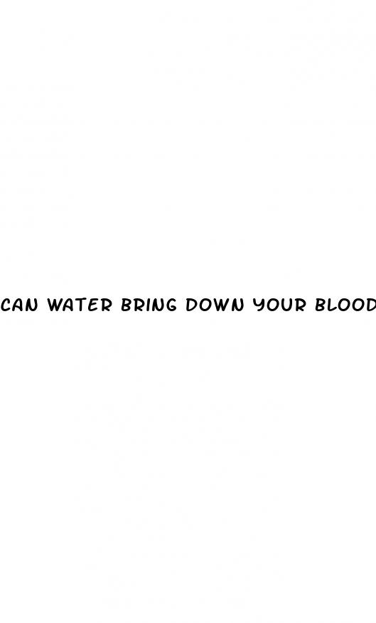 can water bring down your blood sugar