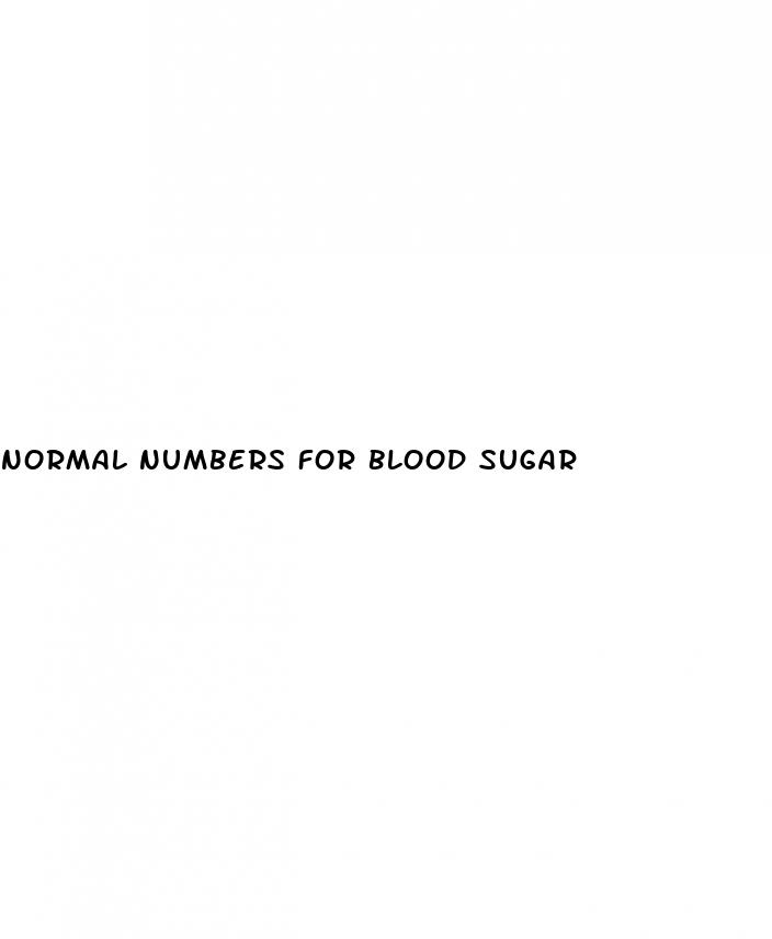 normal numbers for blood sugar