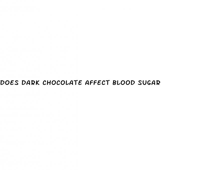 does dark chocolate affect blood sugar