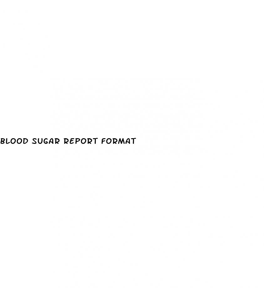 blood sugar report format