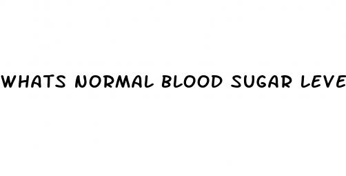 whats normal blood sugar level