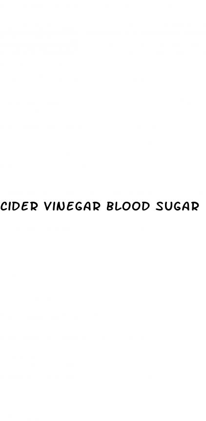 cider vinegar blood sugar
