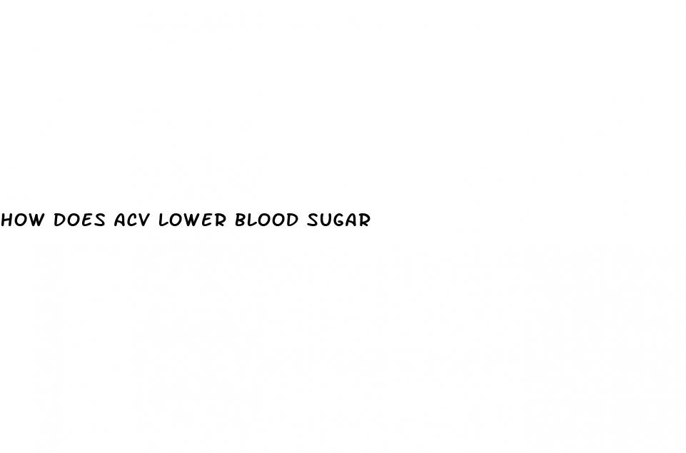 how does acv lower blood sugar
