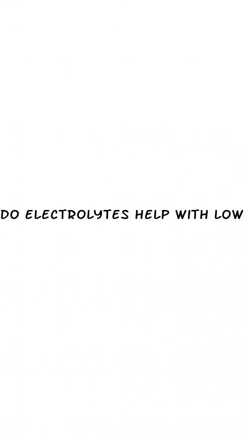 do electrolytes help with low blood sugar