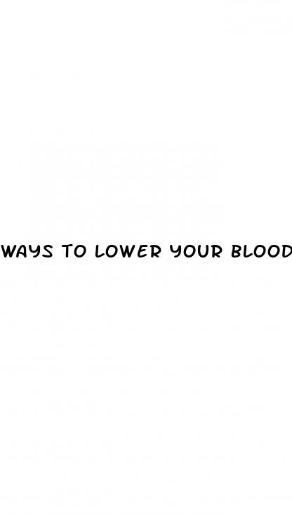 ways to lower your blood sugar