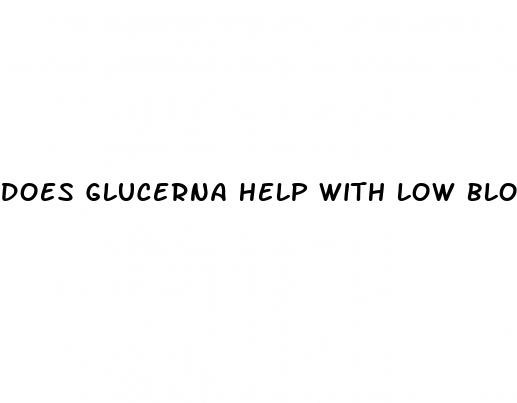 does glucerna help with low blood sugar