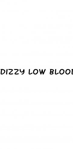 dizzy low blood sugar